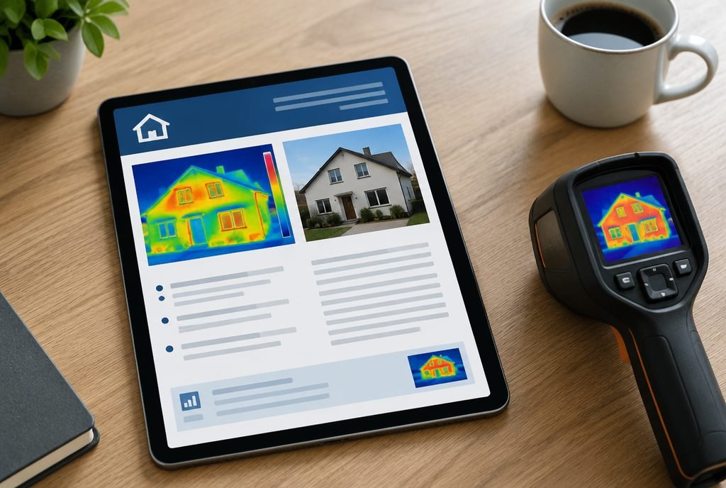 Eksempel på rapport fra en boligscreening vist på en tablet